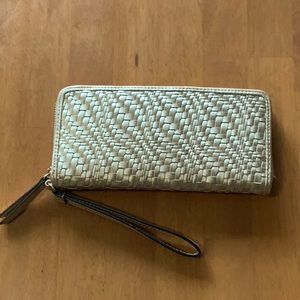 INC wallet/wristlet in soft gold